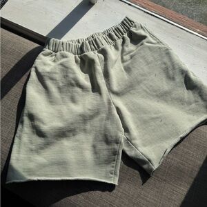 Brandy Melville Sage Green Fleece Sweat Shorts Raw Hem‎ One Size Lounge